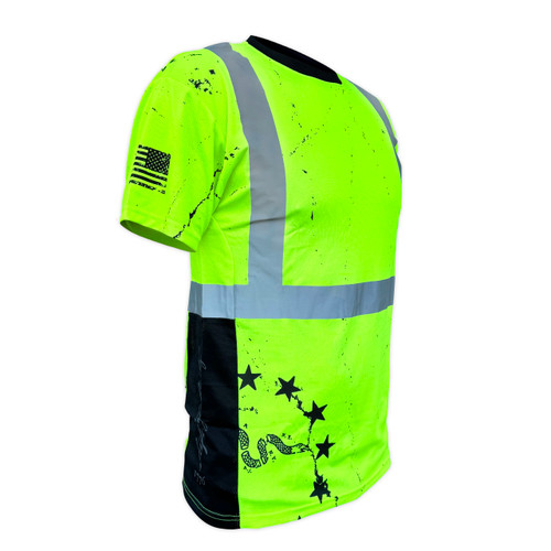 SS360º 1776 Betsy Ross Yellow Class 2 - Type-R - UPF 40 - Reflective Safety Shirt