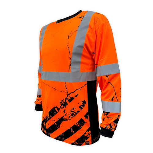 SS360º American Grit Orange Class 3 - Type-R - Reflective Safety Long SleeveTee