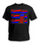 YOUTH USA-1 Hi-Vis Safety Stripe Tee - Neon Red/Bright Blue/Black Reflective/Black