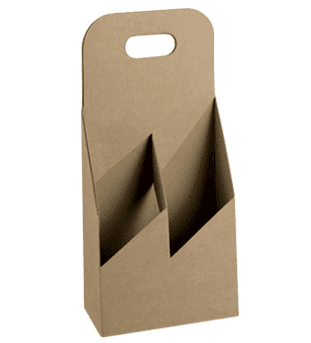 Wine Carrier Boxes | 2 Bottles | Natural Kraft | BagOutlet