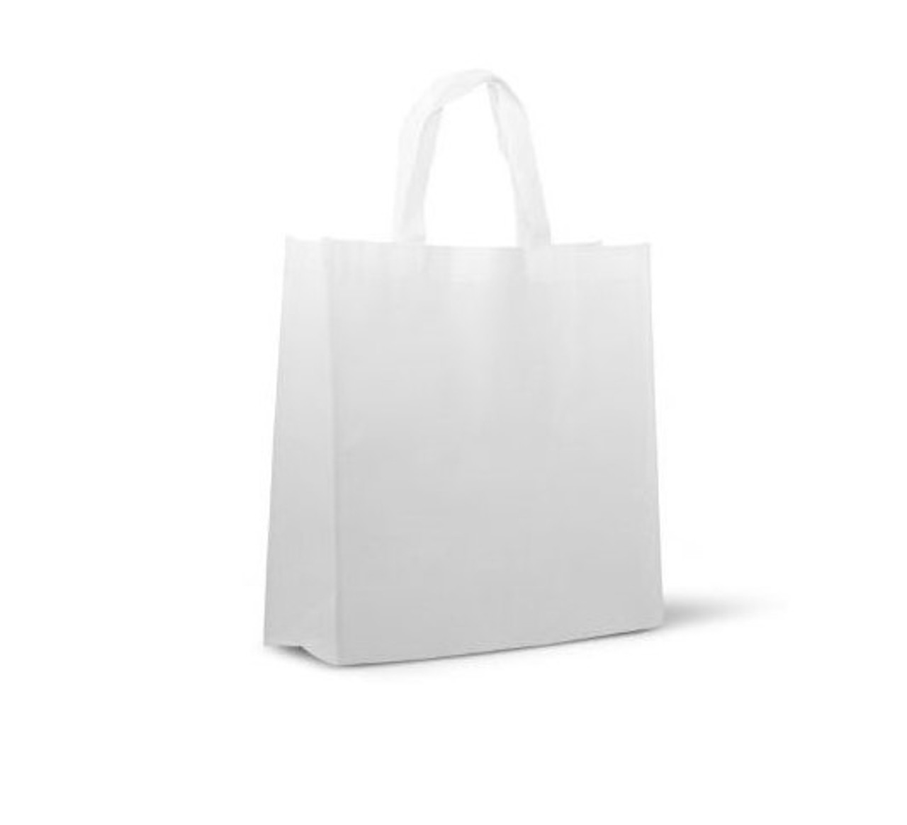 Non Woven Grocery Tote Bag 8 x 4 x 10 + 4 White