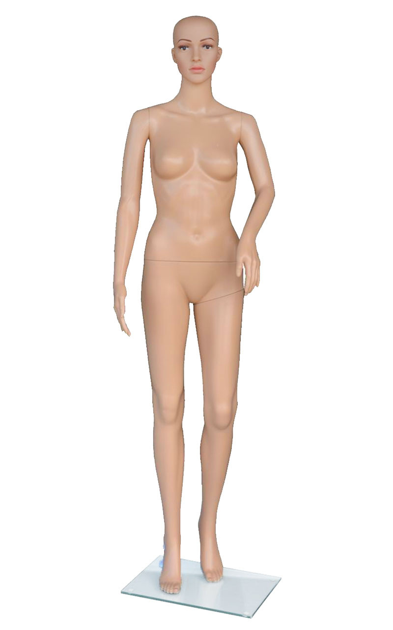 Cheap Mannequins Female, Plastic, Unbreakable, Skin Tone with Glass Base