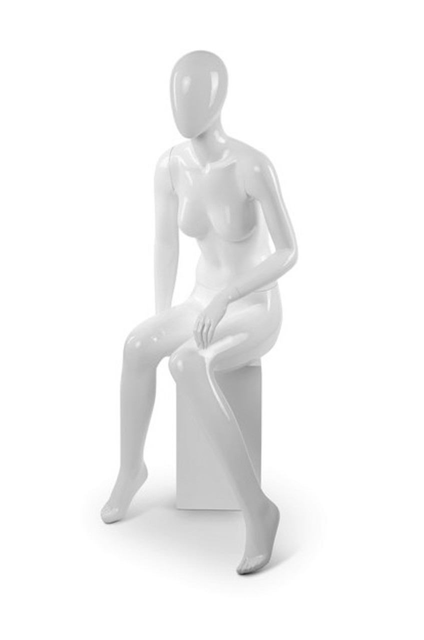 Glossy White Female Egghead Fashion Mannequin