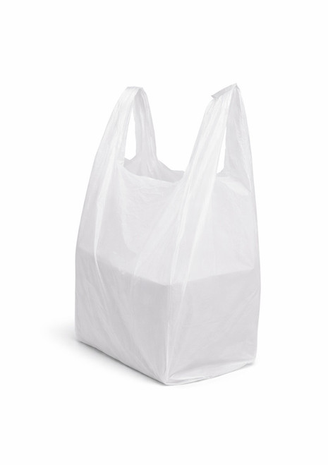 85 mil White Plastic T-Shirt Bags | Free Pickup in Ajax | BagOutlet