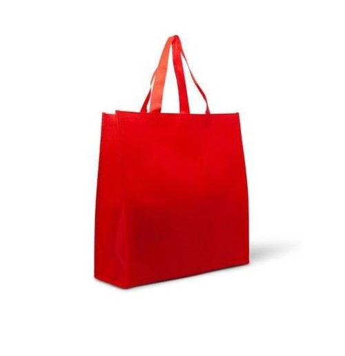 10 x 10 x 4 Red Non Woven Reusable Shopping Tote Red