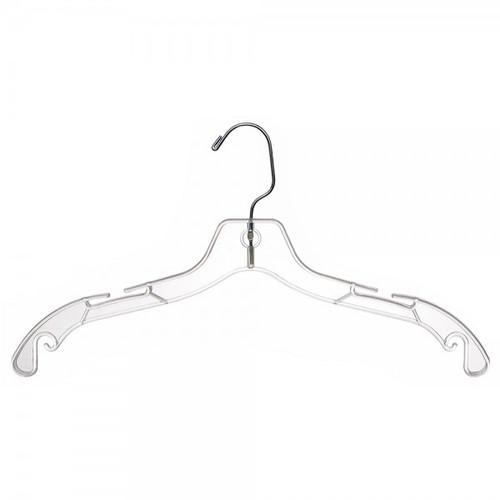 Plastic Shirt Hanger 17" Clear