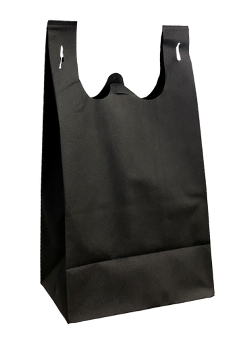 T-shirt Reusable Bag Square Bottom 12x7x22 - Colour Black Case of 50 T-shirt Reusable Bag Square Bottom 12x7x22 - Colour Black Case of 50