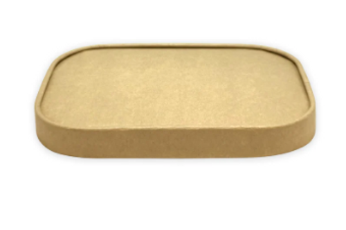 Paper lid for rectangle food takeout containers