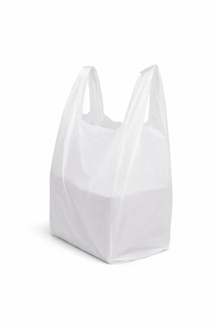 white plastic T-shirt bags