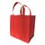 Vibrant red non-woven reusable grocery tote bag 12x8x12 bulk case of 100