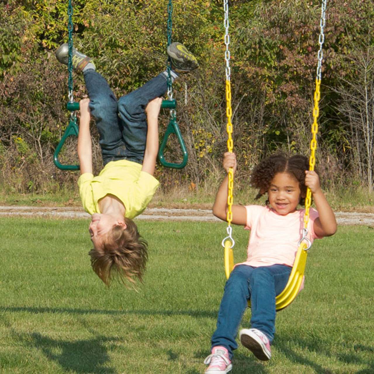 Sky Loft Swing Set with Tube Slide & Swings | Wood Play Set