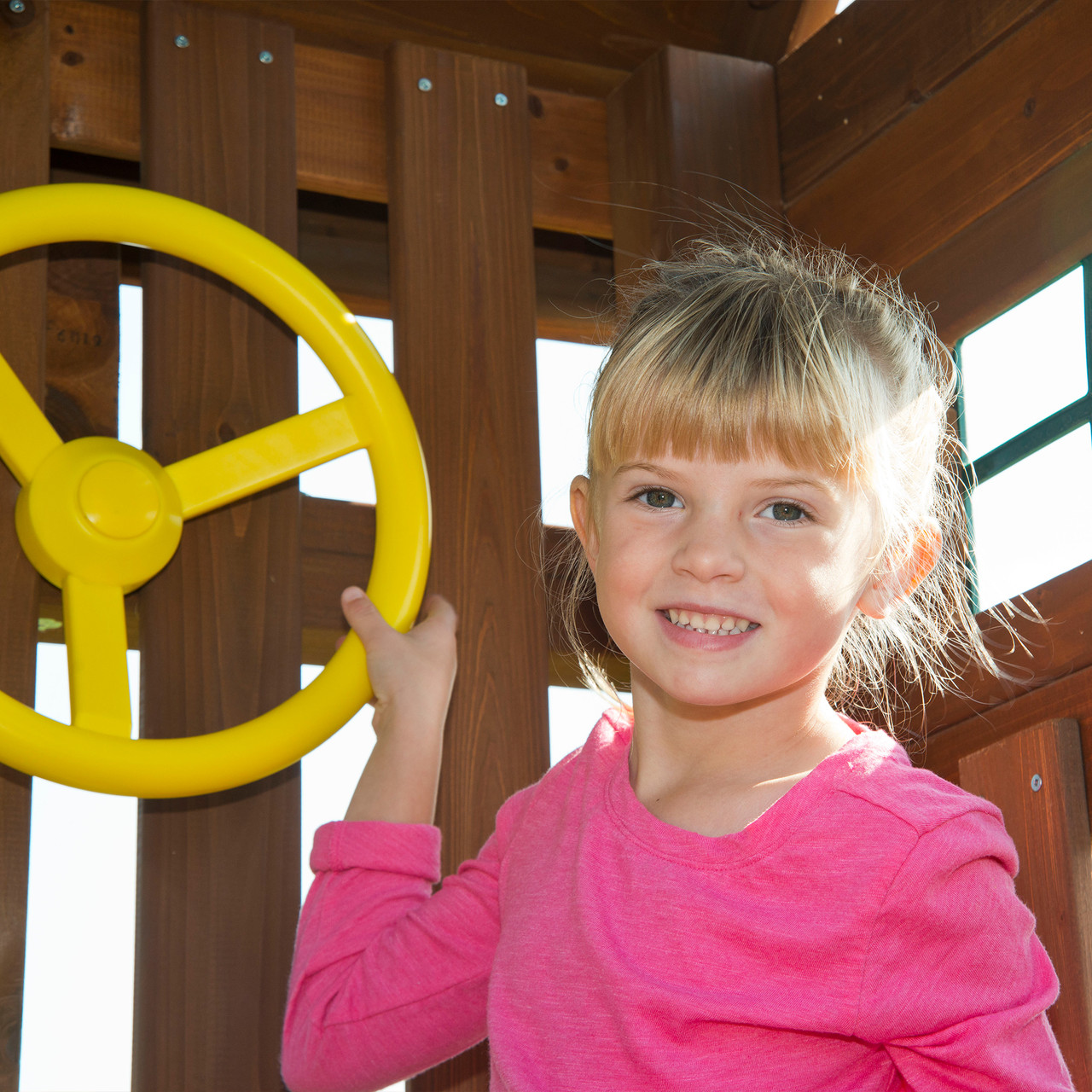 Sky Loft Swing Set with Tube Slide & Swings | Wood Play Set