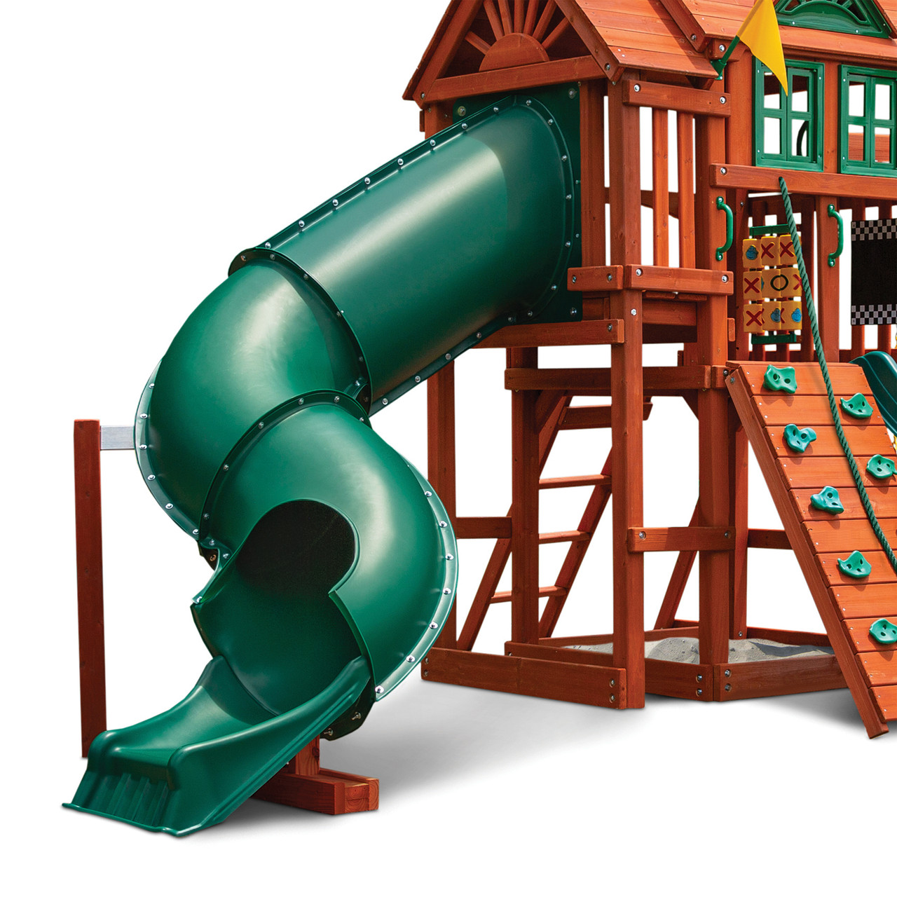 swing set with tunnel slide