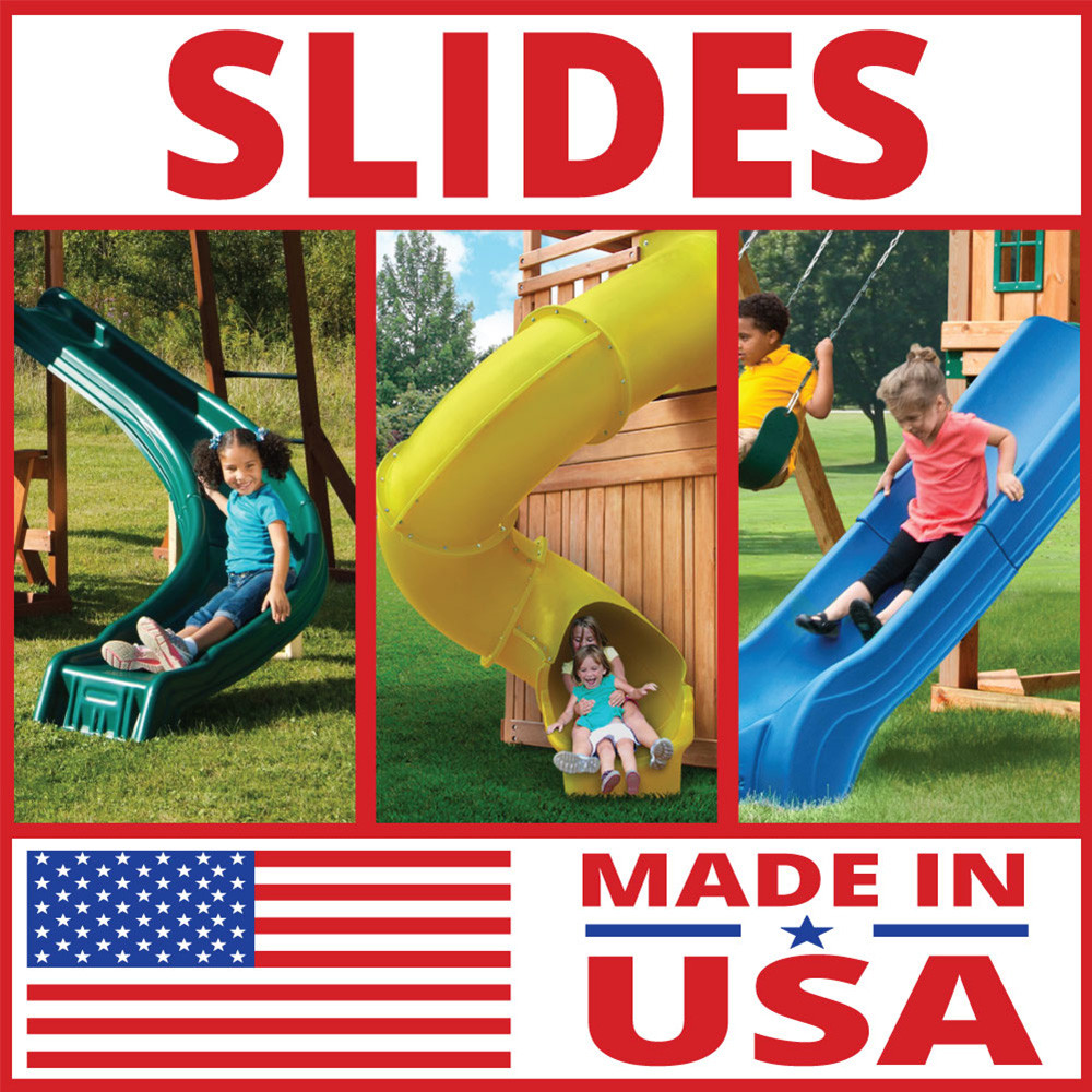 Classic Backyard Swing Set with Slide, Climber, Trapeze Bar