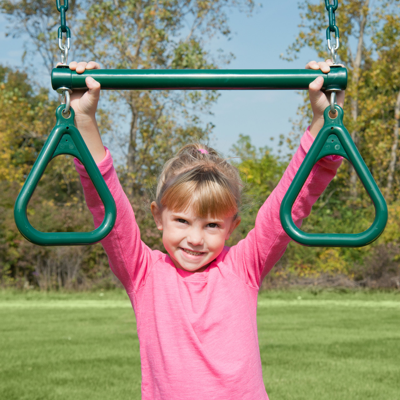 Extra Duty Green Swings & Ring/Trapeze Bar (2-Pack)