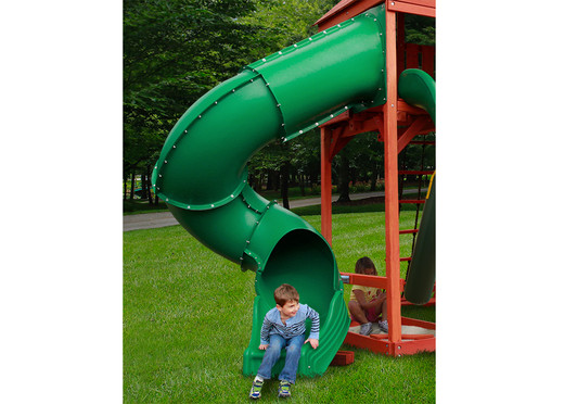Lifestyle shot of 7' Turbo Tube Slide from Swing 'N Slide