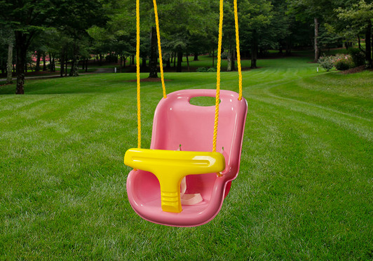 Infant Swing - Pink w/ Yellow Rope