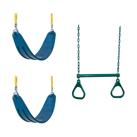 Extra Duty Blue Swings & Ring/Trapeze Bar (2-Pack)