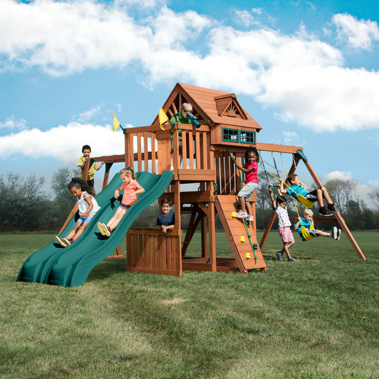 Slide Backyard Discovery Lakewood Wooden Playset Swing Set