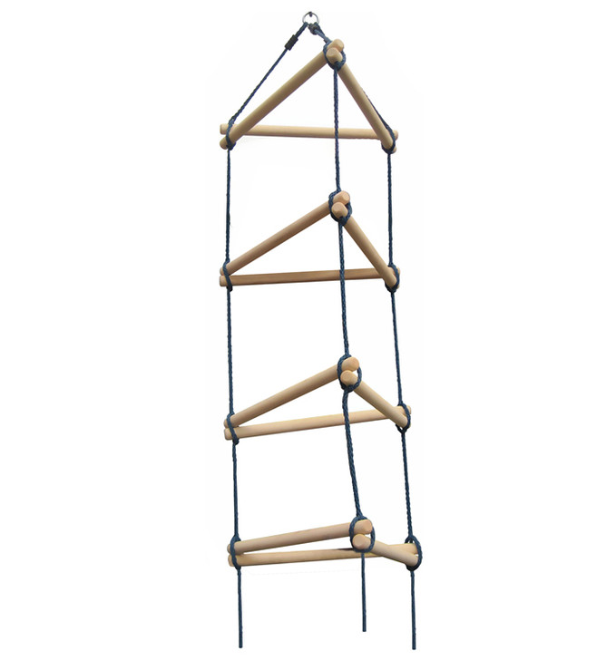 Triangle Steeple Rope Climbing Ladder for Kids Swing Sets | Wood