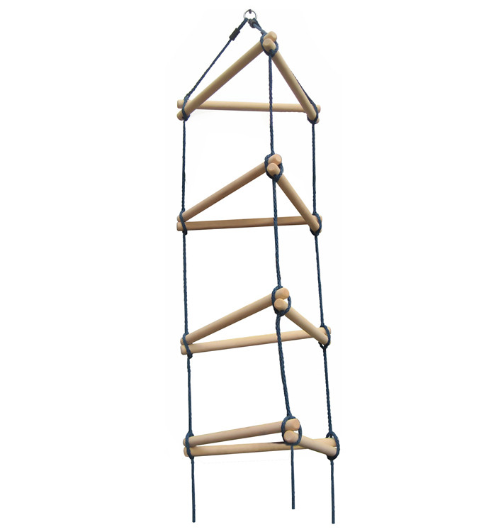 Triangle Steeple Rope Climbing Ladder for Kids Swing Sets Wood