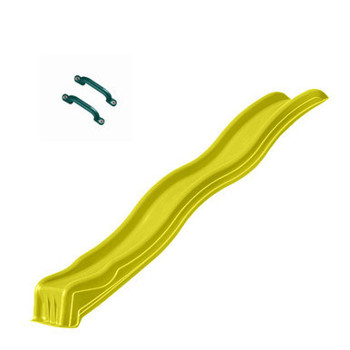 Yellow Cool Wave Slide w/ Safety Handles | Swing Set Slides
