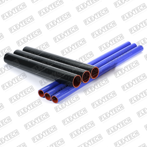 3.500" ID Silicone Flex Hose, 2 Ply Polyester Reinforced with Helical Wire Support, Blue Color