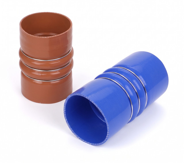 blue polyester CAC hose with rings, 3.500" ID x 6.000" Length