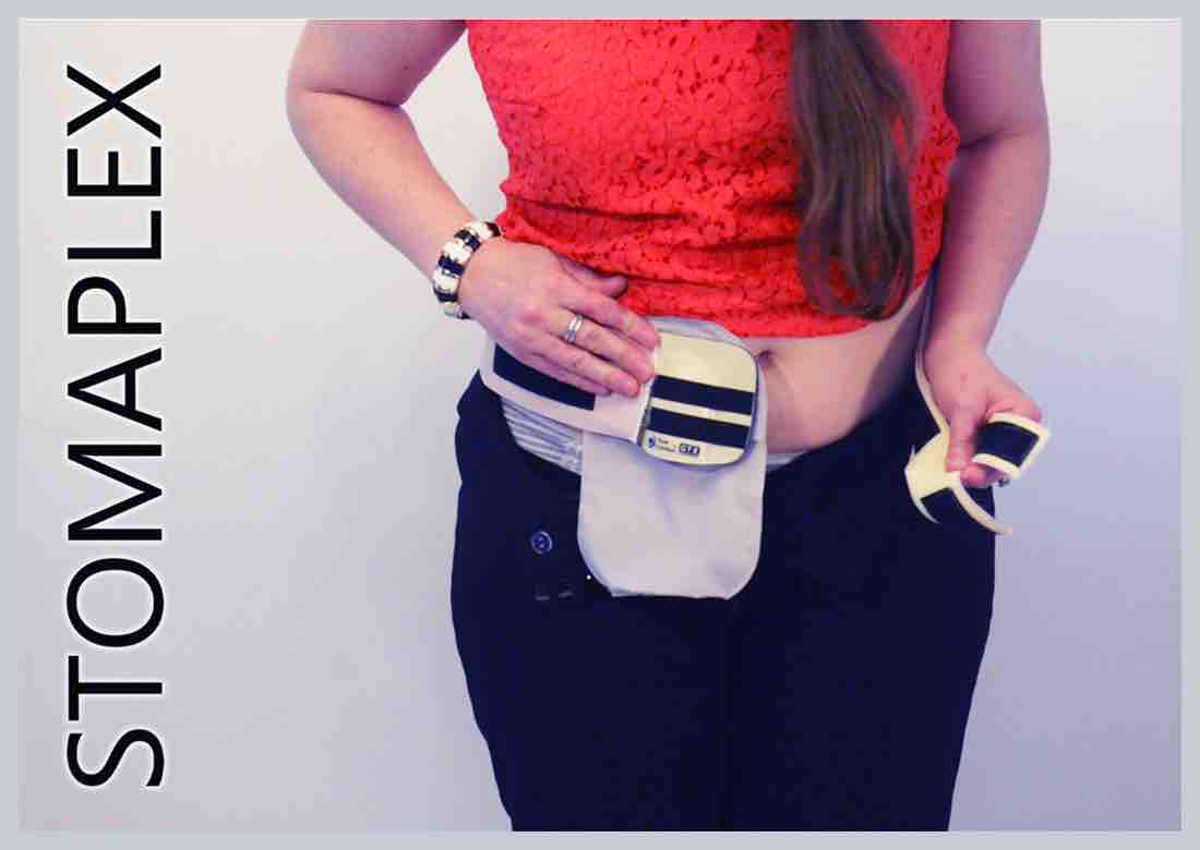 She Adjusts the Comfort Stoma Belt and Guard Stomaplex Stoma Guard