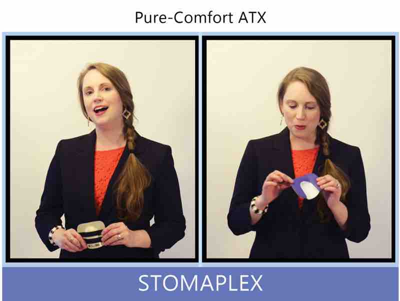 Women who work in the office and need to look professional like the Pure-Comfort stoma guard. This guard is the thinnest and lightest in weight of all stoma guards. The leather coating on the guard is super low profile and you will forget that you have an ostomy.
Pure-Comfort ATX: The special shape of the Stomaplex stoma guard is unique in that is allows for the stoma to be protected while allowing for proper flow of the stoma. Plus is fits and blends in nicely under pants and skirts that women wear to the office.
The inside padding is premium leather. Optional color shown. The leather is thin and light and feels great to the touch. This ostomy protection is unmatched by other stoma guard manufactures. The guards and belt come with a return and money back policy. Ostomy belt, ostomy, stoma, protection, stoma protection, stoma guard, ostomy guard, ostomy protection products, ostomy shower, ostomy leak, stoma leak, ostomy hernia, stoma hernia, ostomy sports, stoma sports, hernia, stoma belt, ostomy leaks, stoma leaks, leaking barrier, leaking stoma, stoma pain, ostomy pain, stomal hernias, hernias, children stoma, pediatric armor, ostomy protection, stoma protection sale, ostomy products, ostomy discounts, ostomy product discounts, ostomy product sale, ostomy ultimate discount package, strong ostomy belt, strongest ostomy belt, stoma shield, stoma shields, stoma guards, stoma protection products, stoma guard belt, stoma protection for sports, stoma protector, stoma guard reviews, stoma protectors, ostomy shower apron, ileostomy, colostomy, stomaplex, ostomy belt swimming, ostomy clothing, ostomy leak protection, freedom guard, comfort guard, veterans ostomy, pediatric ostomy belts, pediatric stoma, pediatric stoma protection, stoma protection for children, children ostomy belts