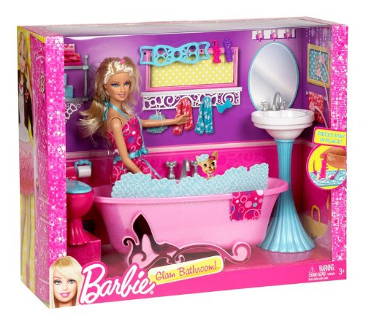 barbie doll bathroom set