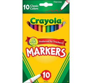 Crayola Fine Line Markers, Classic Colors 10 ct. 5877260016