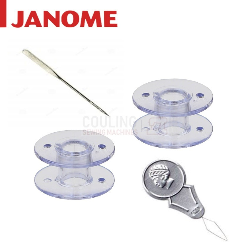 Janome Plastic Bobbins (10-Pack) - Class 15, Fits Most Janome Home Sewing Machines - Model 200122005