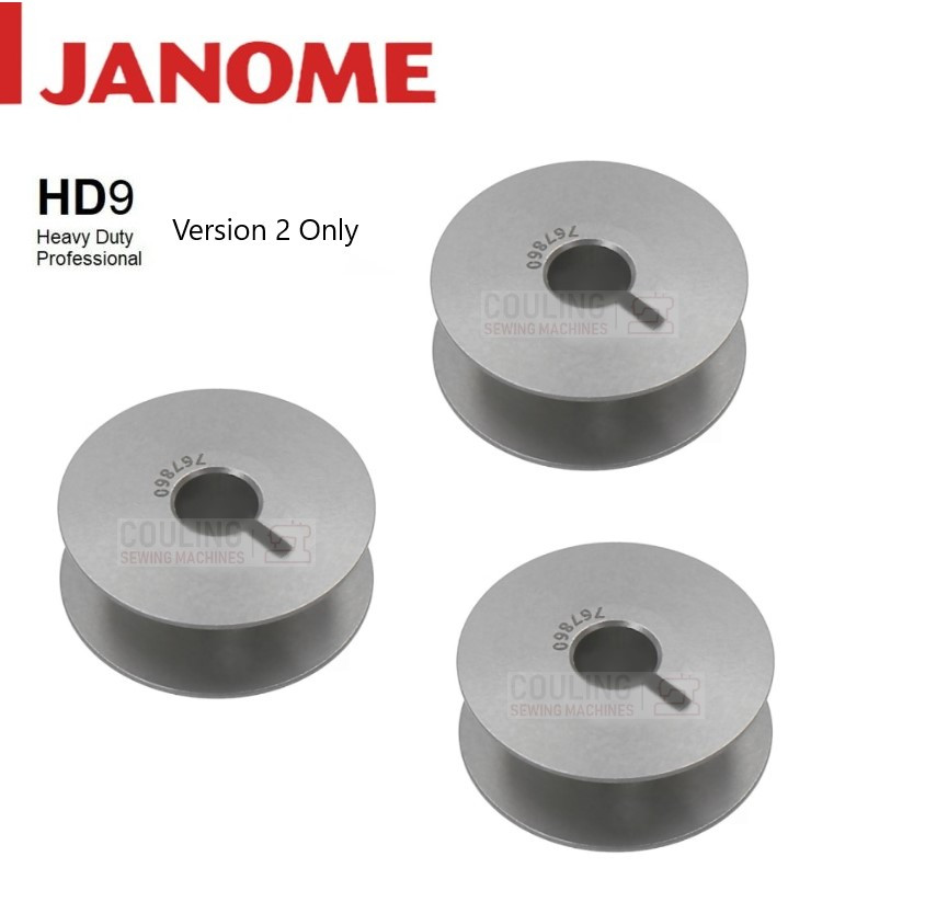 Janome Genuine Bobbins HD9 Metal JUMBO 767860 Version 2 x3