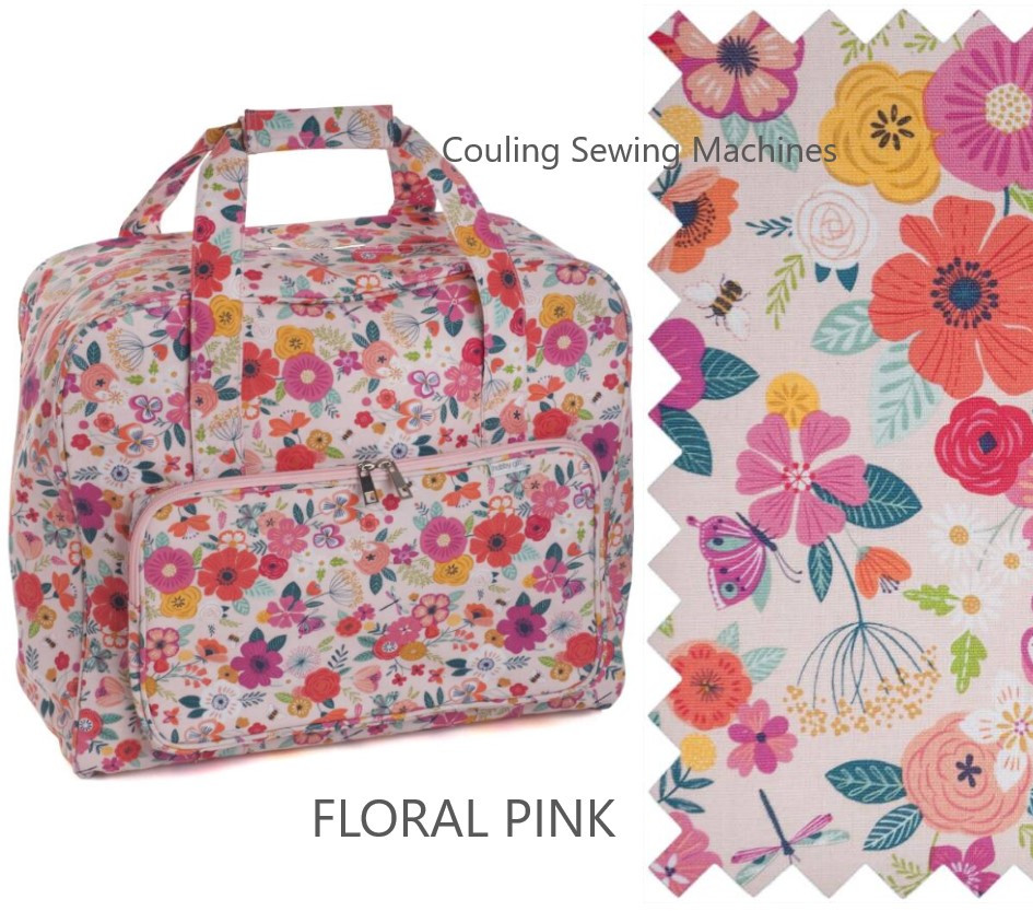 Premium Sewing Machine Carry Bag FLORAL PINK 569 Couling Sewing