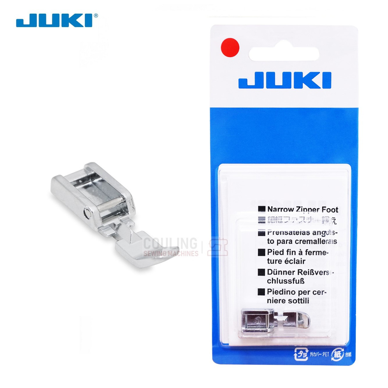 JUKI NARROW ZIPPER FOOT - NX DX F G - 40219624 - Couling Sewing