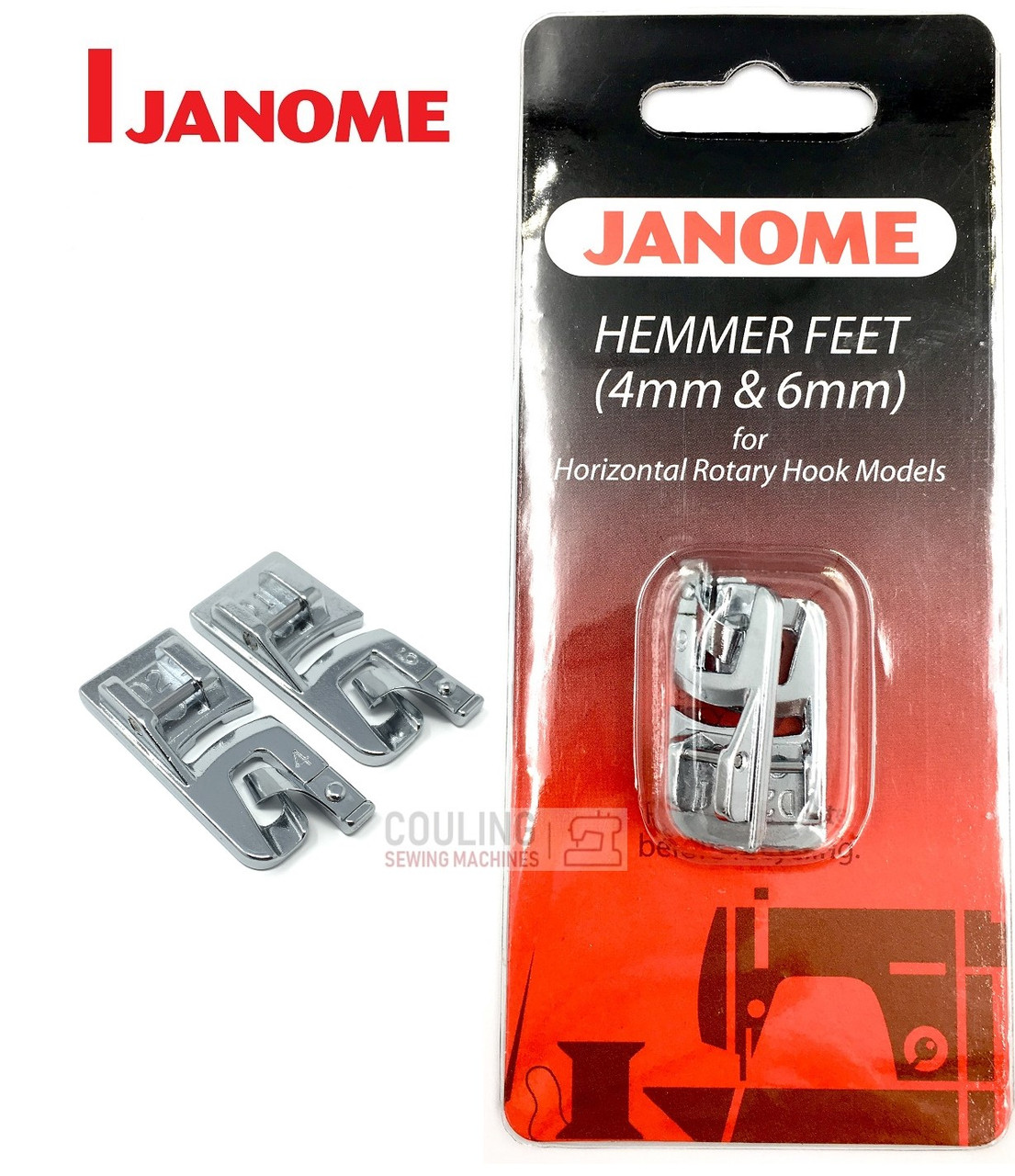 3 Piece Hemmer Foot Set 2mm, 4mm and 6mm for Brother Sewing