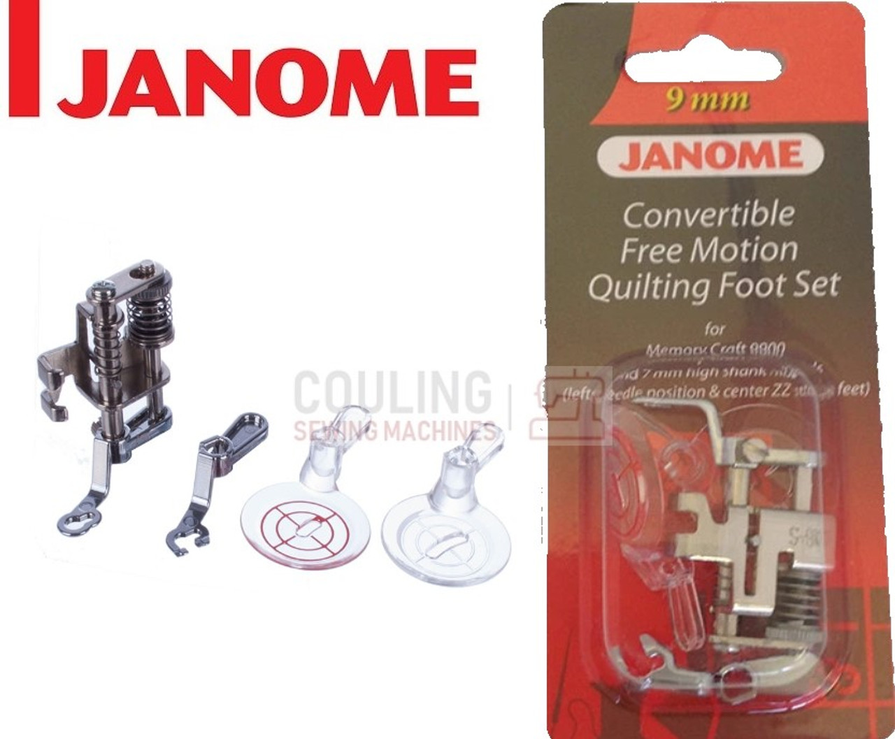 JANOME CONVERTIBLE FREE MOTION QUILTING FOOT SET - 202146001 9mm CATEGORY D