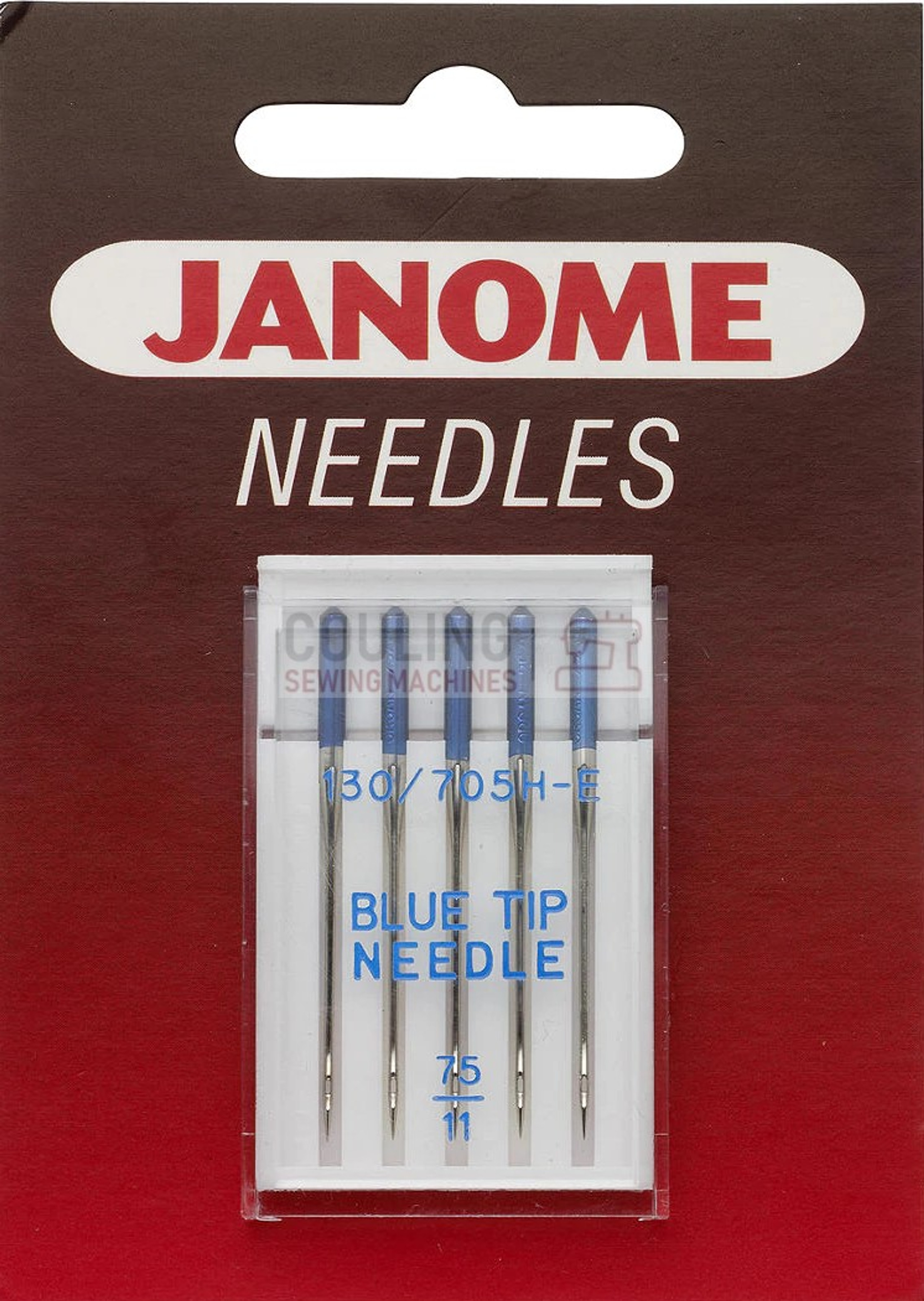 Janome Sewing Machine Needles Blue Tip Embroidery 75/11 Couling
