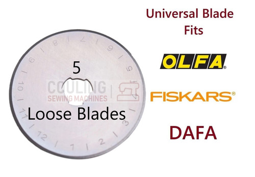 5 x Rotary Cutter Spare Blades 45mm compatible with Olfa & Fiskars 