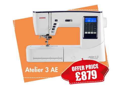 Janome Atelier 3 AE - Anniversary Edition Sewing Machine - SAVE £70 + Free Quilting Kit worth over £200