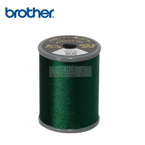 Brother Satin Embroidery Thread 100% Polyester 300m DEEP GREEN 808