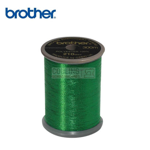 Brother Metallic Embroidery Thread 100% Polyester 300m GREEN METALLIC 994