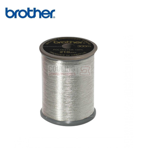 Brother Metallic Embroidery Thread 100% Polyester 300m SILVER METALLIC 997