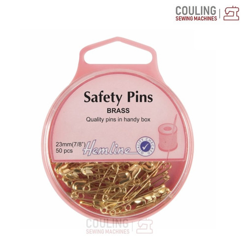 Safety Pins Brass 23mm Box of 50