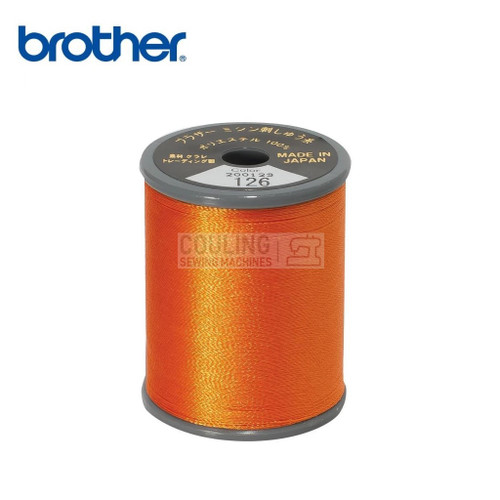 Brother Satin Embroidery Thread 100% Polyester 300m PUMPKIN 126