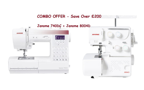 Janome Combo Offer - Janome 740DC Sewing Machine + Janome 8004D Overlocker Janome Combo Offer - Janome 740DC Sewing Machine + Janome 8004D Overlocker