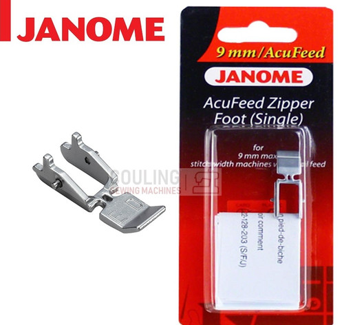 JANOME ACUFEED ZIPPER NARROW ZIP ED FOOT - 202128007 9mm CATEGORY D