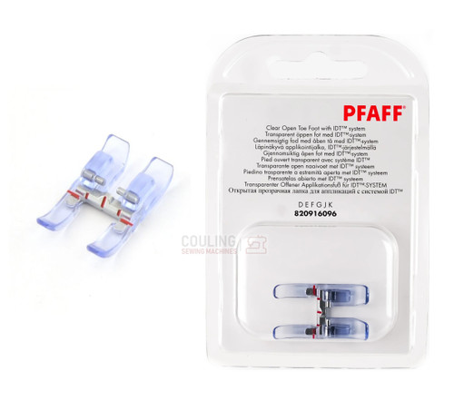 Pfaff Applique Clear Open Toe Foot 9mm D E F G J K L - IDT (Packaged) 820916096