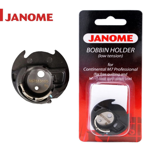 Janome Free Motion Quilting Bobbin Case - Blue Dot - Continental M7, M8 & M17  202433008